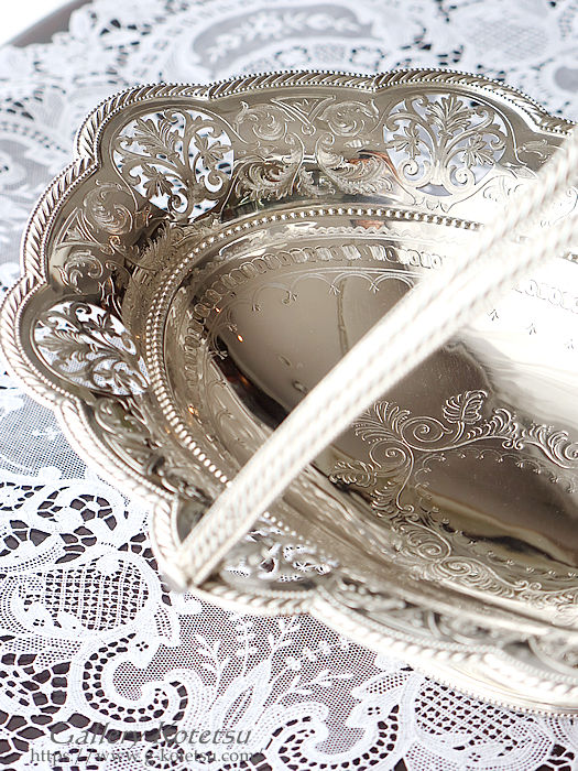antique silver cake basket AeB[NVo[@oXPbg