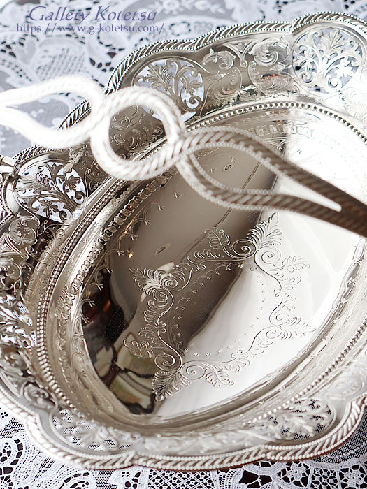 antique silver cake basket AeB[NVo[@oXPbg