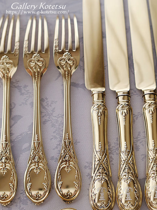 antique silver dessert cutlery