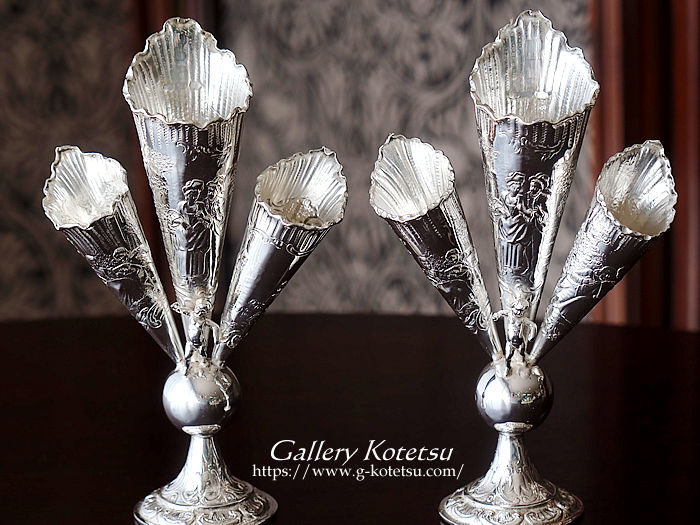 antique silver flower vase AeB[NVo[