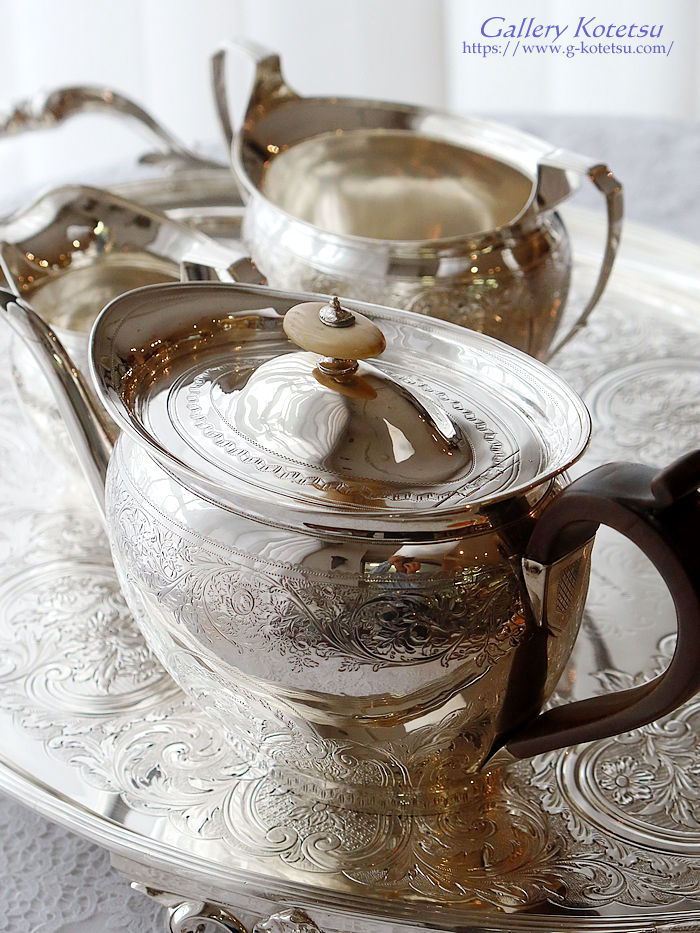 �V���o�[�e�B�[�Z�b�g antique silver teaset