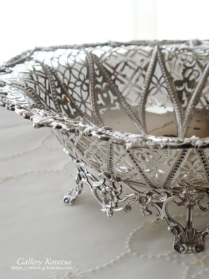 �A���e�B�[�N�V���o�[�o�X�P�b�g antique silver basket