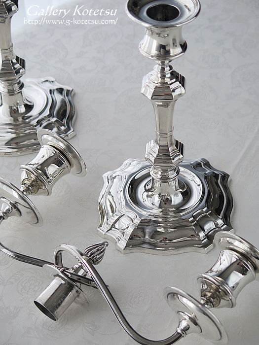 �V���o�[�L�����f���u�� antique silver candelabr