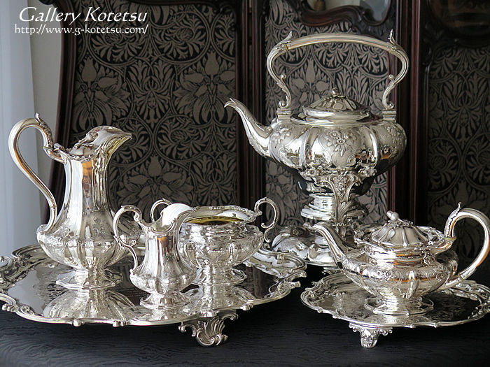 Vo[eB[Zbg antique silver teaset benjamin smith