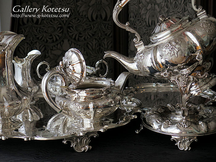 Vo[eB[Zbg antique silver teaset benjamin smith