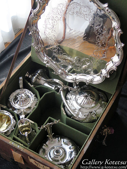 Vo[eB[Zbg antique silver teaset benjamin smith