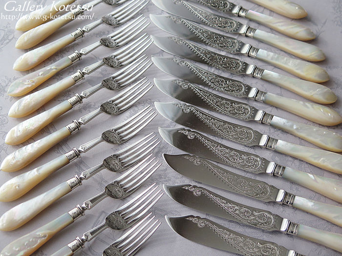 }U[Iup[Jg[ mother of pearl silver cutlery