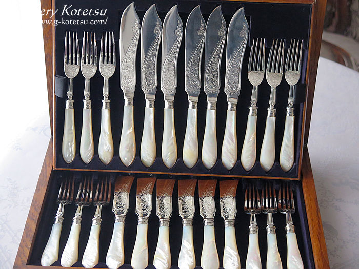 }U[Iup[Jg[ mother of pearl silver cutlery