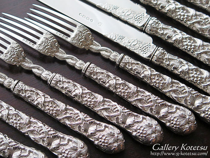 アンティークシルバーデザートカトラリー antique silver dessert cutlery