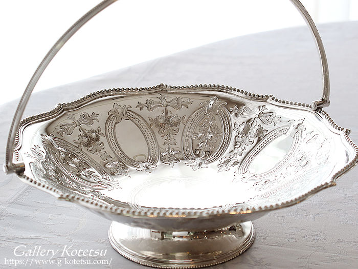 antique silver cake basket AeB[NVo[@oXPbg