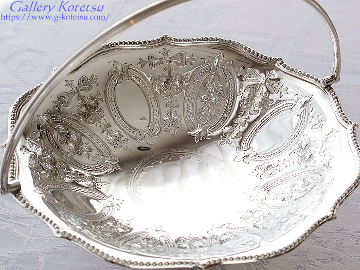 antique silver cake basket AeB[NVo[@oXPbg