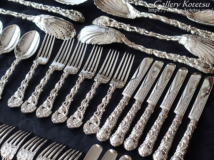 antique silver vine dessert cutlery AeB[NVo[