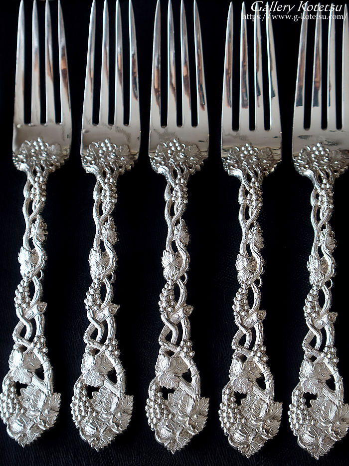 antique silver vine dessert cutlery AeB[NVo[