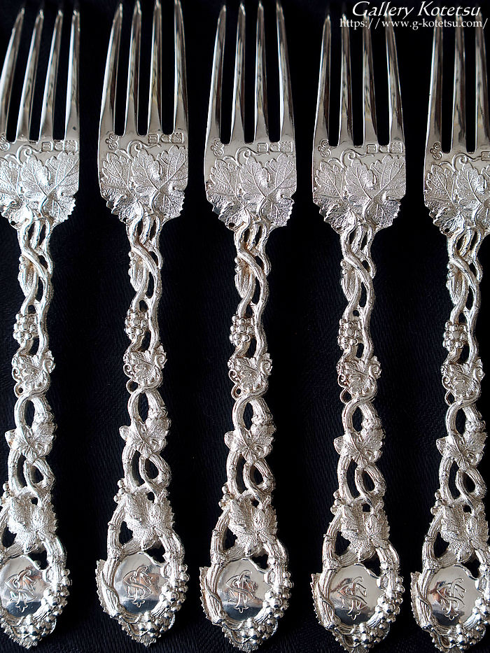 antique silver vine dessert cutlery AeB[NVo[