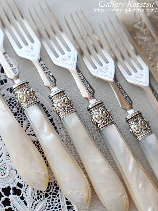 antique silver dessert cutlery