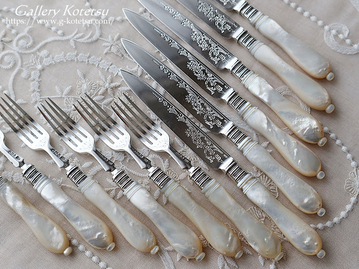 antique silver dessert cutlery