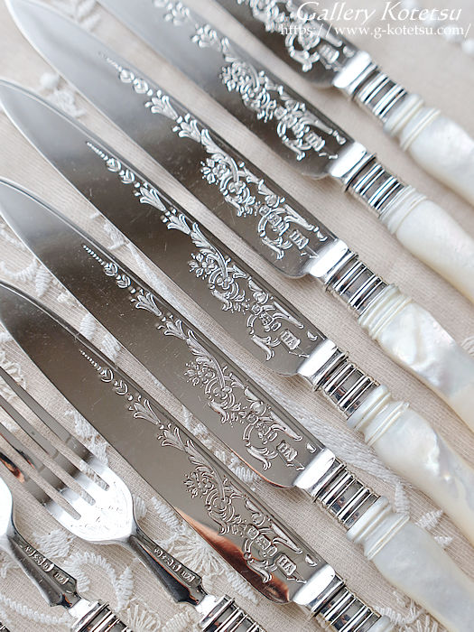 antique silver dessert cutlery