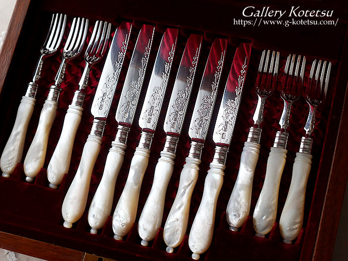 antique silver dessert cutlery