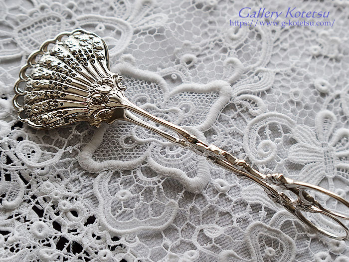 AeB[NVo[@P[LgO antique silver tong