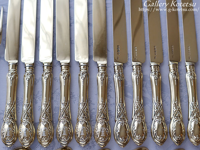 antique silver dessert cutlery