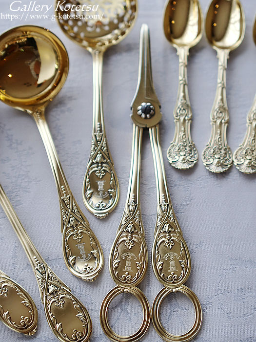 antique silver dessert cutlery