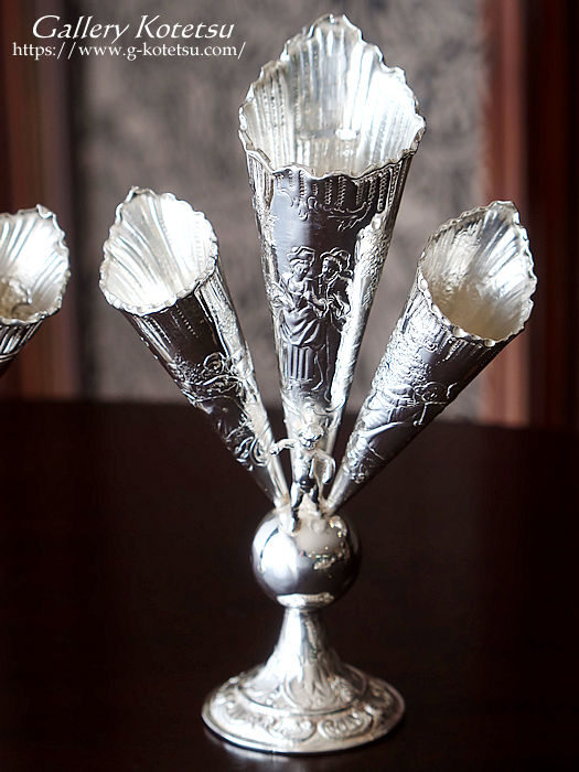 antique silver flower vase アンティークシルバー