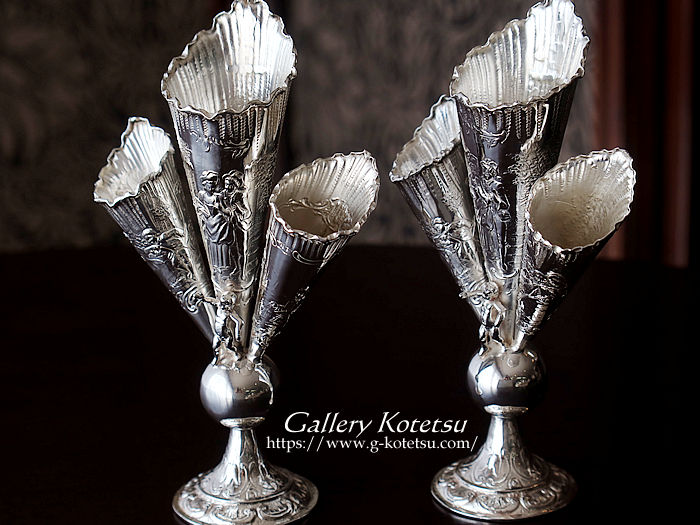 antique silver flower vase AeB[NVo[