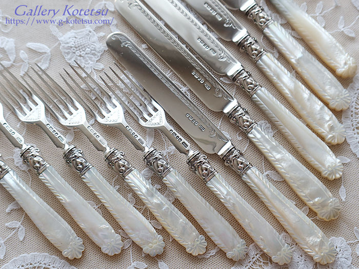 antique silver dessert cutlery