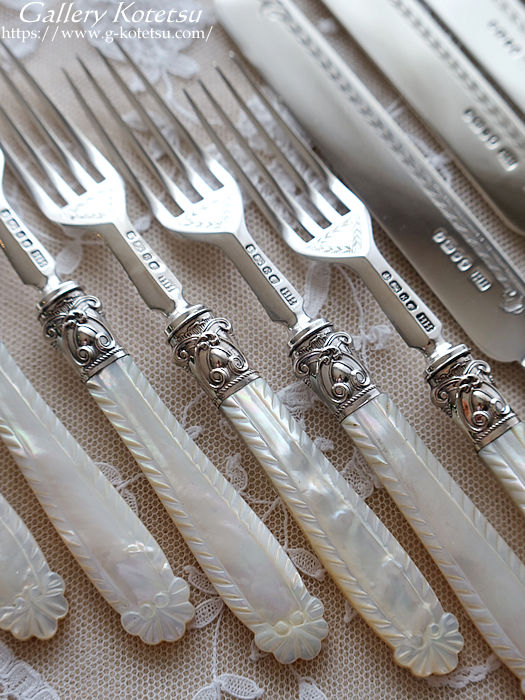 antique silver dessert cutlery