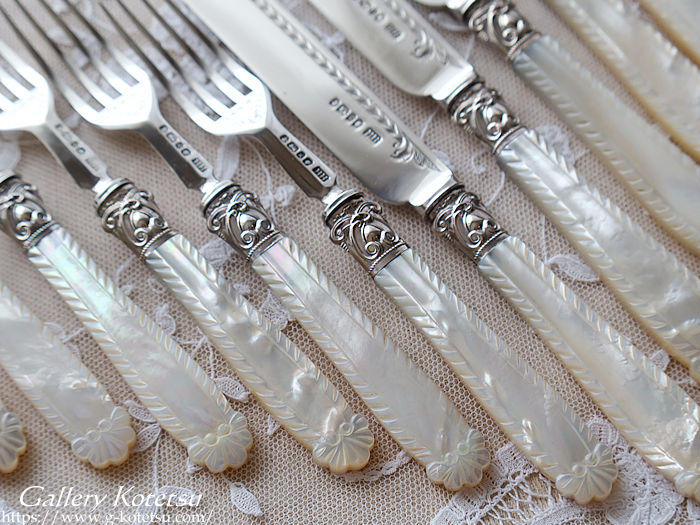 antique silver dessert cutlery