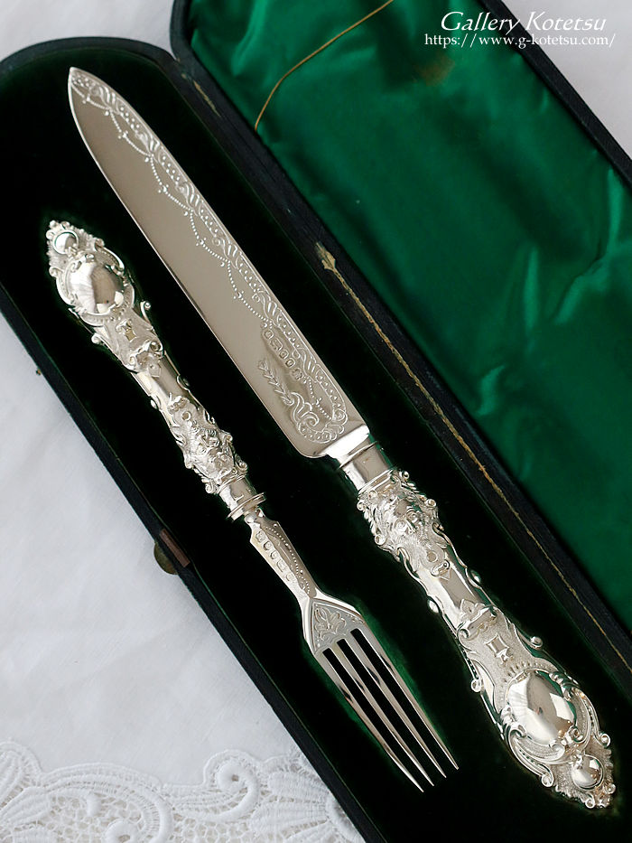 antique siver cake knife&fork �A���e�B�[�N�V���o�[