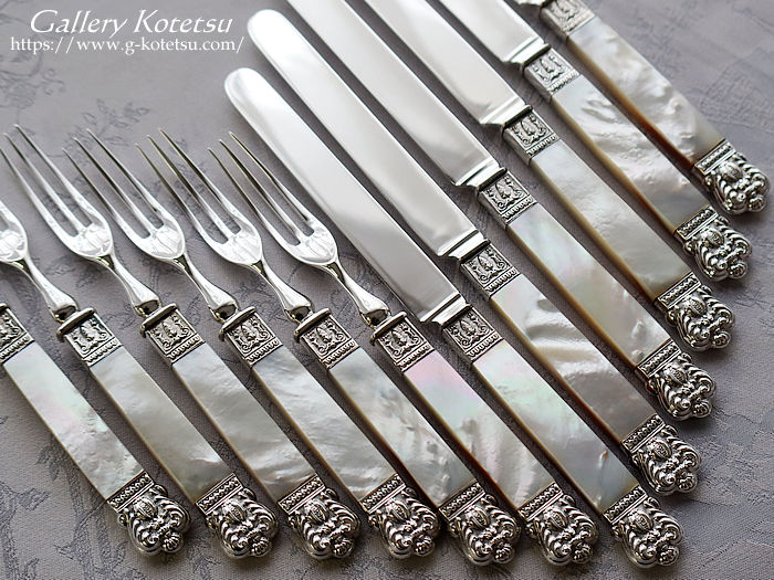 antique silver dessert cutlery