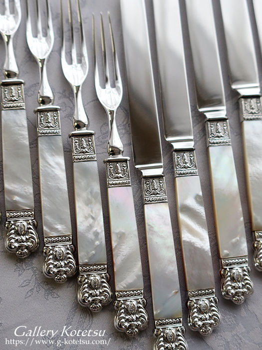 antique silver dessert cutlery