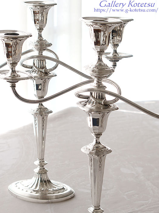 アンティークシルバー　キャンデラブラ antique silver candelabra