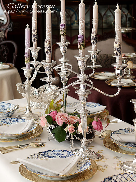 AeB[NVo[@Lfu antique silver candelabra