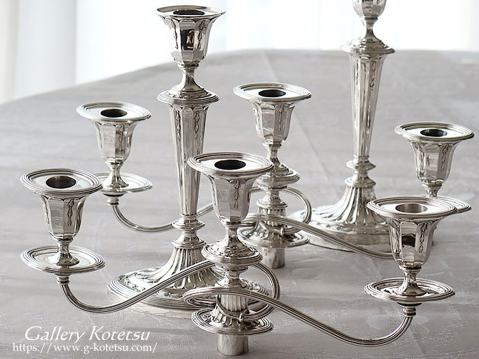 AeB[NVo[@Lfu antique silver candelabra