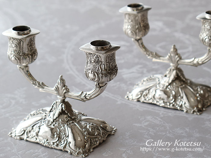 アンティークシルバー　キャンデラブラ antique silver candelabra