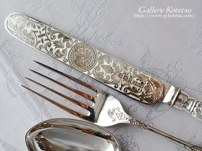 antique silver dessert cutlery