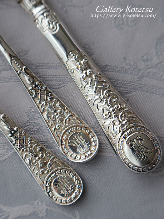 antique silver dessert cutlery