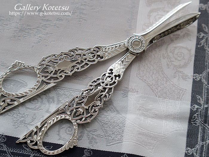 p sterling siver AeB[NVo[@O[vVU[Y antique silver grape scissers