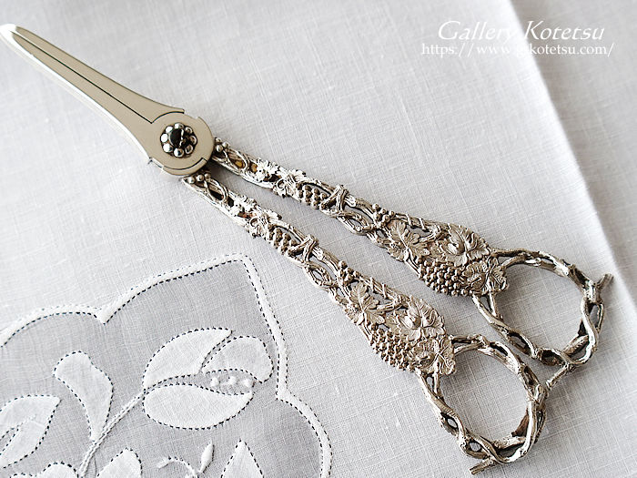 p sterling siver AeB[NVo[@O[vVU[Y antique silver grape scissers