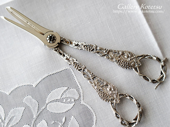 p sterling siver AeB[NVo[@O[vVU[Y antique silver grape scissers
