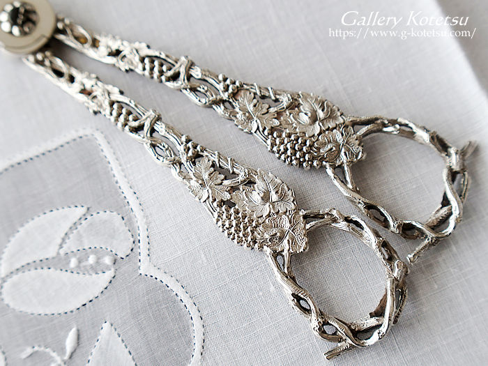p sterling siver AeB[NVo[@O[vVU[Y antique silver grape scissers