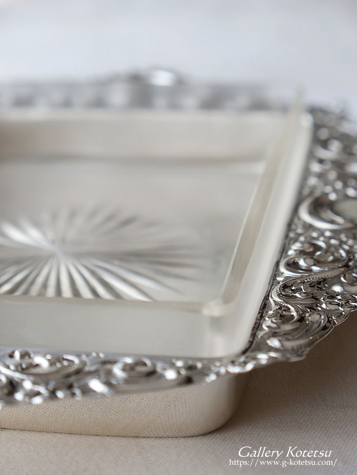 p sterling siver AeB[NVo[ antique silver glass dish