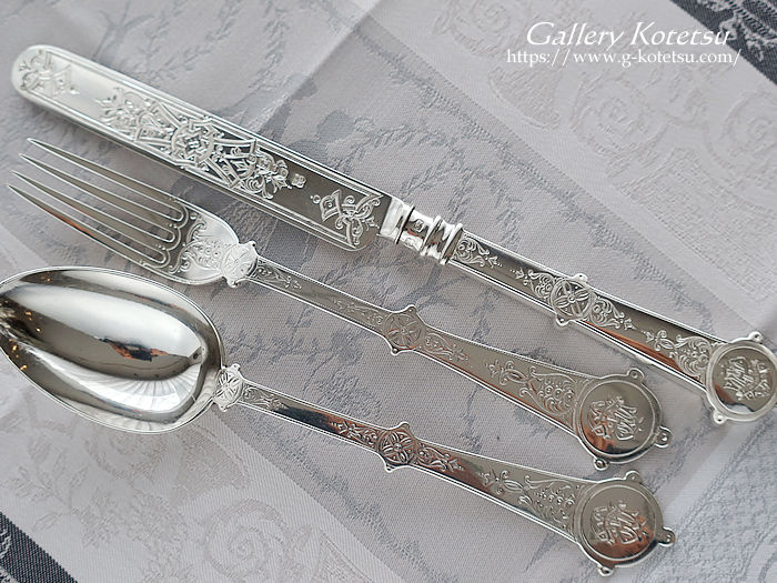 antique silver dessert cutlery