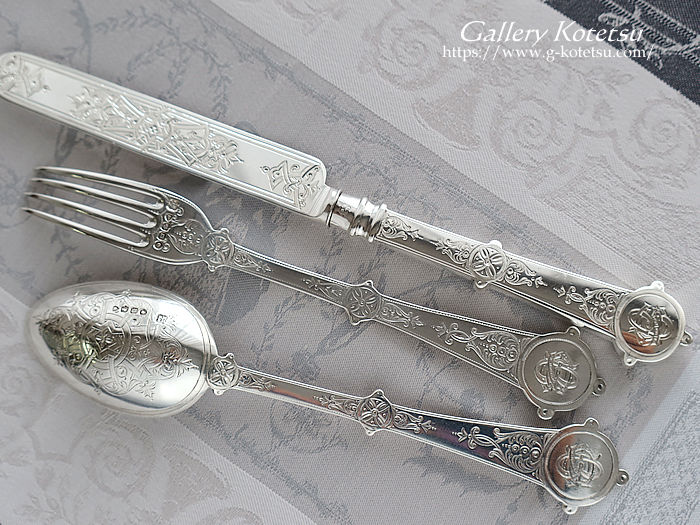 antique silver dessert cutlery