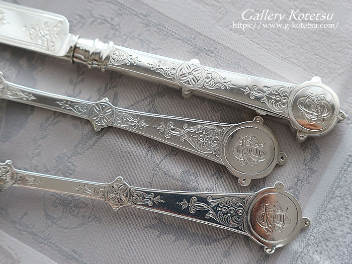 antique silver dessert cutlery