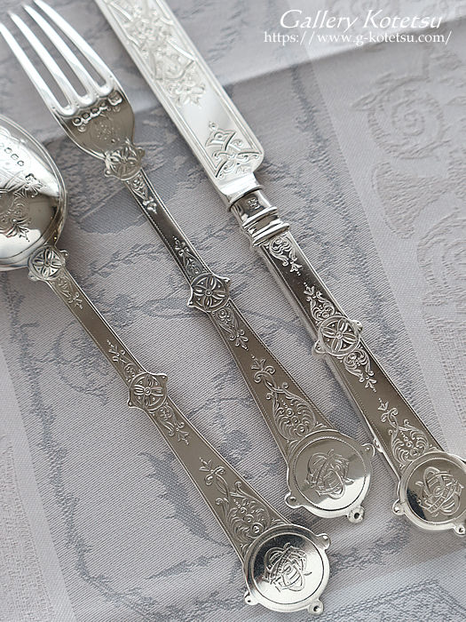 antique silver dessert cutlery