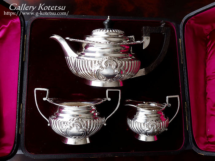 アンティークシルバー　ティーセット antique silver tea set