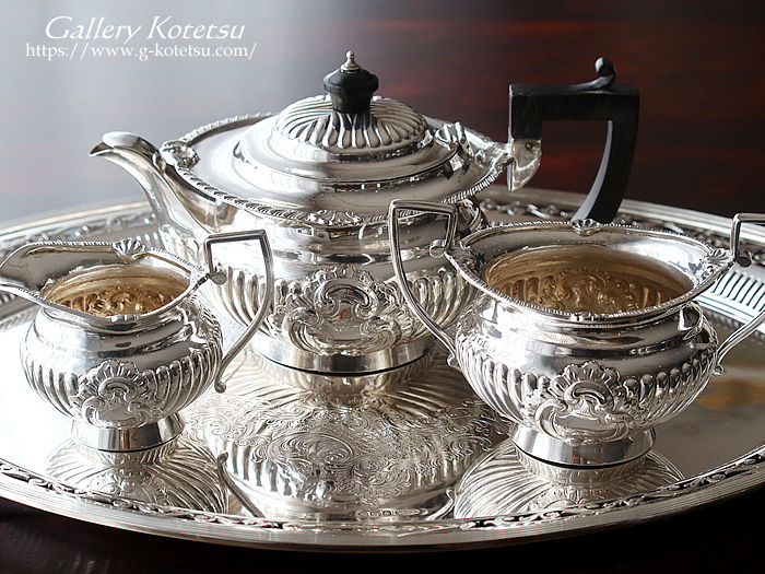 アンティークシルバー　ティーセット antique silver tea set